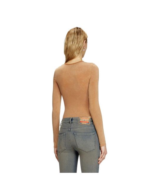 DIESEL Blue Long Sleeved Bodysuit With Bra Detail