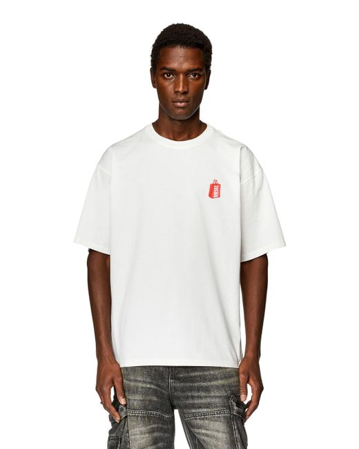 DIESEL White T-shirt With Prototype Sneaker Print for men