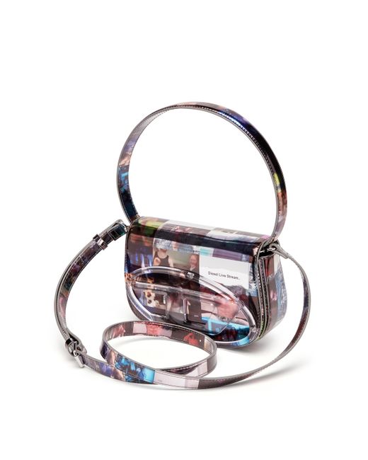 DIESEL 1Dr-Iconic Shoulder Bag With Livestream Print White