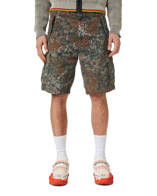 DIESEL Cargo Pants With Camo Print in Green for Men | Lyst