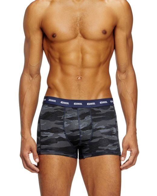 DIESEL Blue 3-pack Of Boxer Briefs Plain And Camo for men
