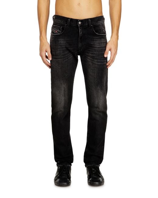 DIESEL Black Slim Jeans Regular Waist 2019 D-Strukt, /Dark, Zip Fly for men