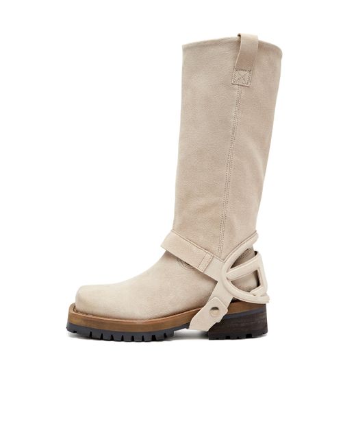 DIESEL White D-Texan-High And Low Texan Biker Boot