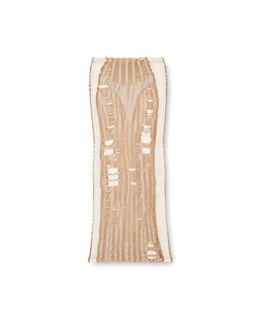 DIESEL Natural Seamless Midi Skirt With Lingerie Illusion