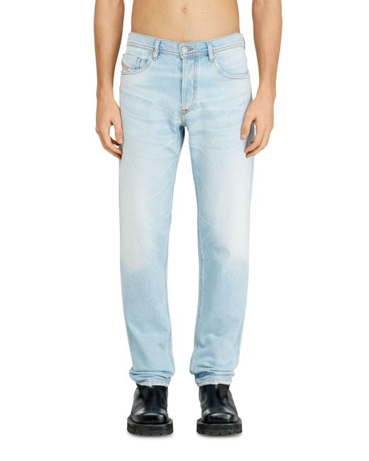 DIESEL Blue Regular Jeans Regular Waist 2023 D-Finitive, Light, Button Fly for men