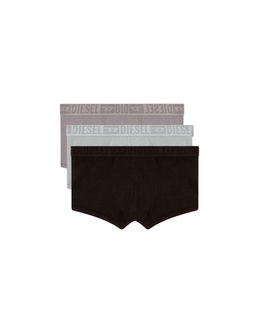 DIESEL Blue Three-Pack Plain Boxer Briefs for men