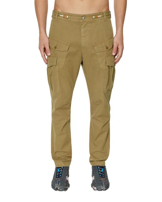 DIESEL Cargo Pants In Cotton Twill in Natural for Men | Lyst