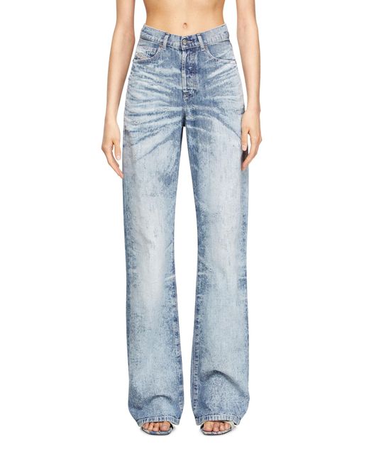 DIESEL Blue Regular Jeans High Waist 1971 D-Sent, Light, Button Fly