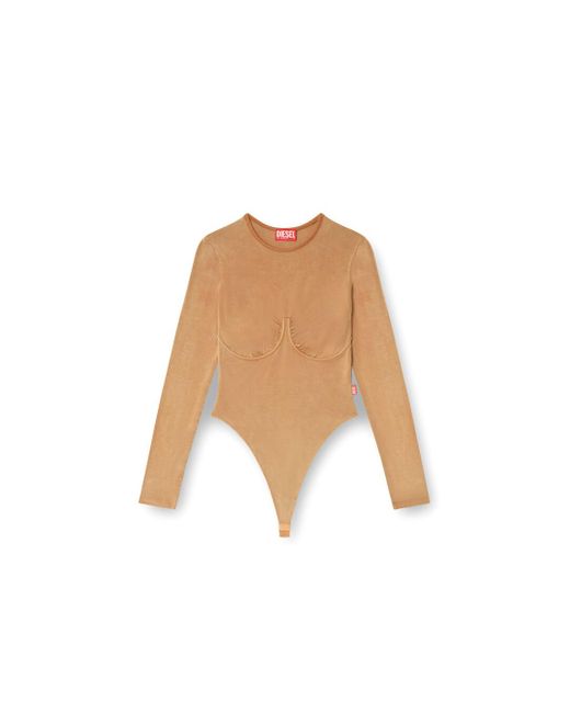 DIESEL Blue Long Sleeved Bodysuit With Bra Detail