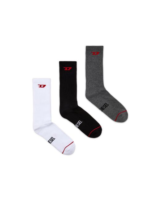 DIESEL Three-pack Of Socks With D Logo in Black for Men | Lyst