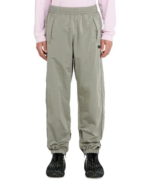 DIESEL Gray Nylon Pants With Crinkle Effect for men
