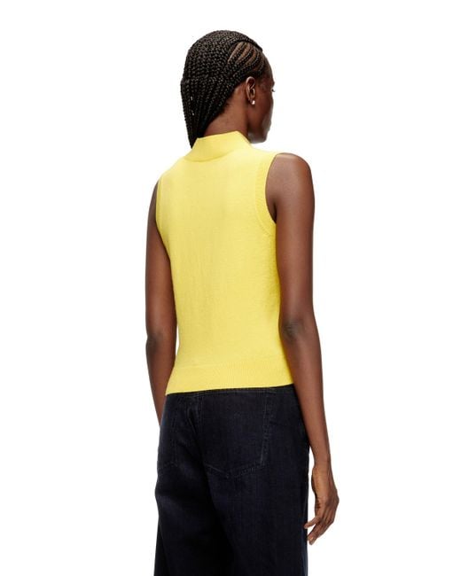 DIESEL スリーブレスニット Yellow