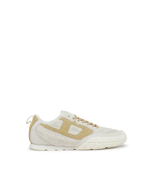 DIESEL White S-Pagodha-Quilted Suede Sneakers