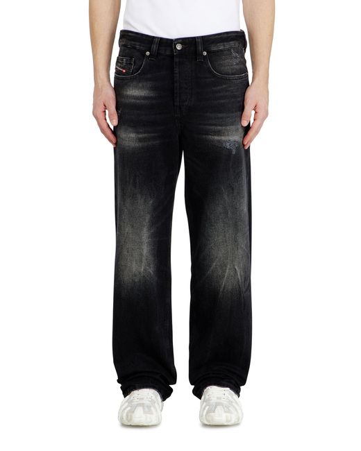 DIESEL Black Relaxed Jeans Low Waist 2001 D-Macro, /Dark, Button Fly for men