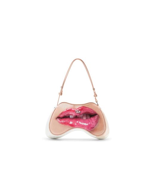DIESEL Pink Play Lips-motif Shoulder Bag
