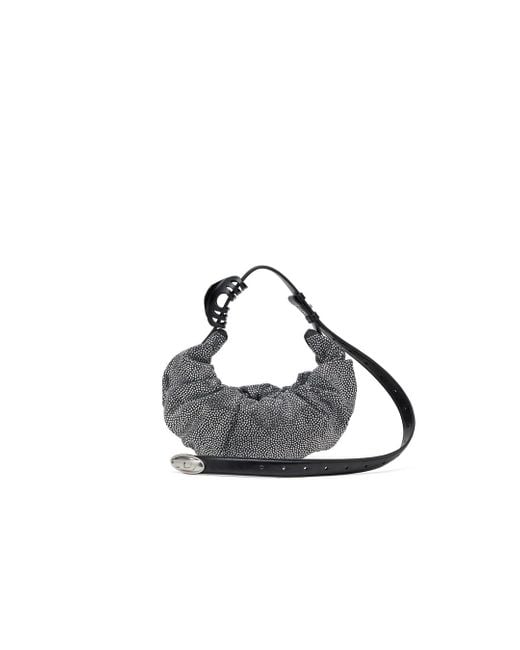 DIESEL Red Grab-d S-small Scrunched Hobo Bag In Crystal Denim