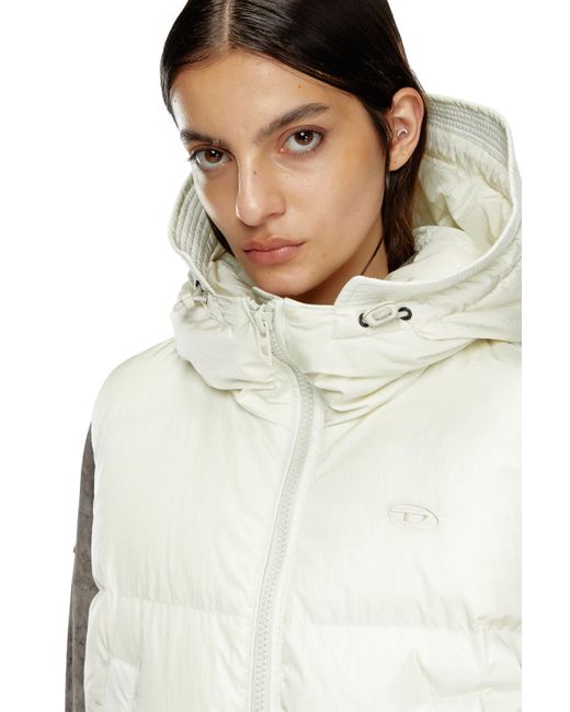 DIESEL Hooded Down Vest Gray