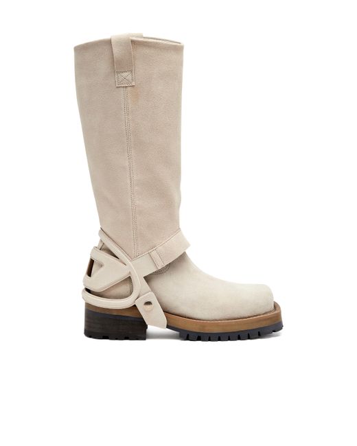DIESEL White D-Texan-High And Low Texan Biker Boot