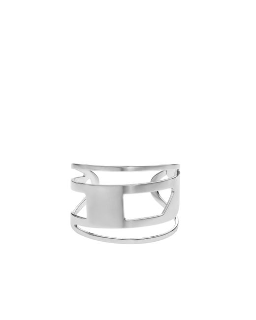 DIESEL White Stainless Steel Cuff Bracelet
