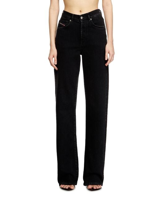 DIESEL Black Regular Jeans High Waist 1971 D-Sent, /Dark, Button Fly