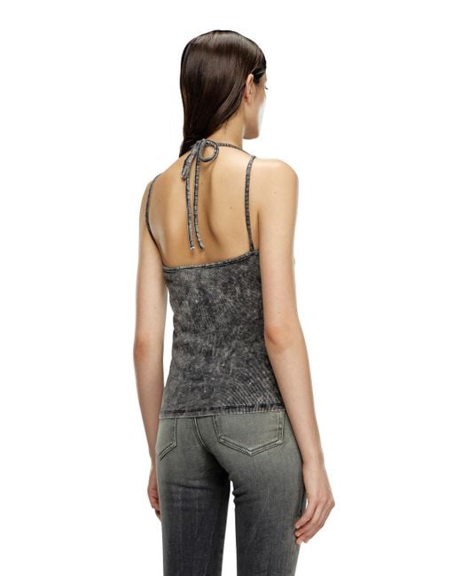 DIESEL Ribbed Halterneck With Cross-Over Straps Multicolor