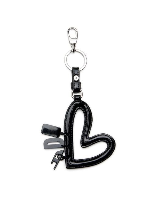 DIESEL White Heart Charm With Glossy Finish