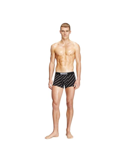 DIESEL Black Three-Pack Boxer Briefs With Diagonal Logo for men
