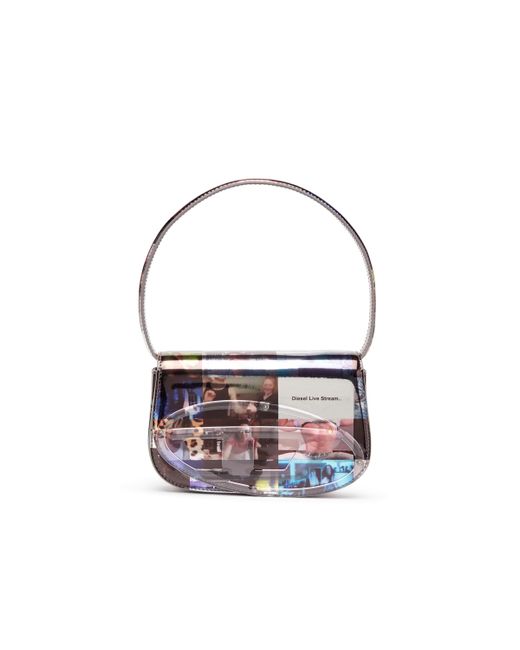 DIESEL 1Dr-Iconic Shoulder Bag With Livestream Print White