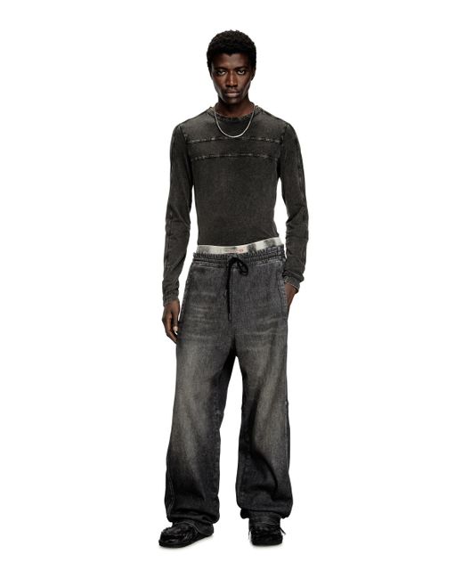 DIESEL Relaxed D-Martyans Track Denim Black