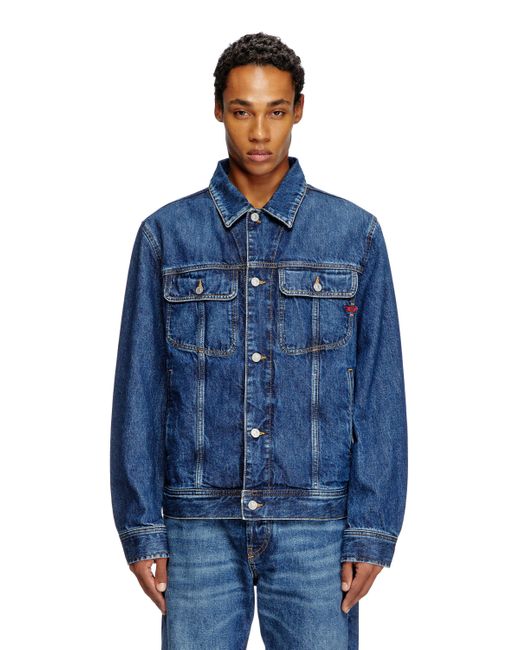 DIESEL Blue Regular-Fit Trucker Jacket for men