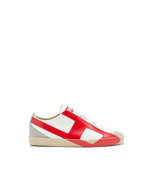 S-Slante-D-Baskets en daim et cuir avec logo D DIESEL pour homme en coloris Red