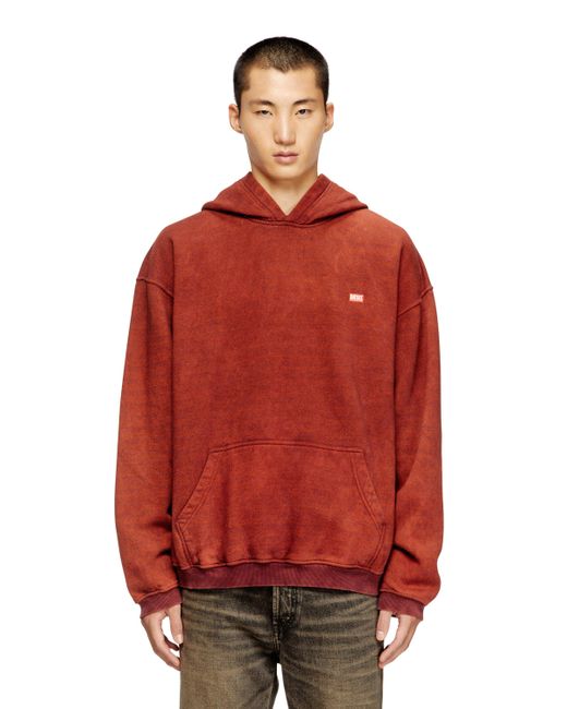 Sudadera Con Capucha De Algodón Con Bolsillo Tipo Canguro DIESEL de hombre de color Red