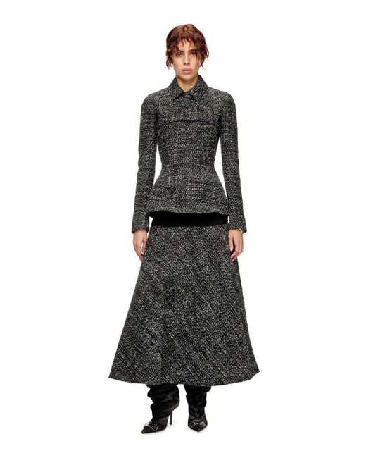 DIESEL Black Bouclé Skirt With Stretch Waist