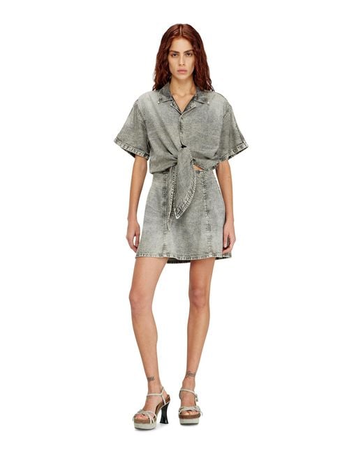 DIESEL Multicolor Denim Dress With Athletic Stripes