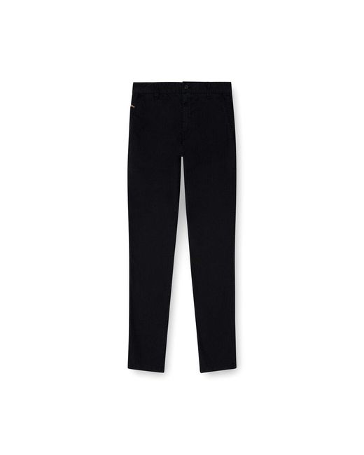 DIESEL Black Cotton Pants With Utility Loop for men