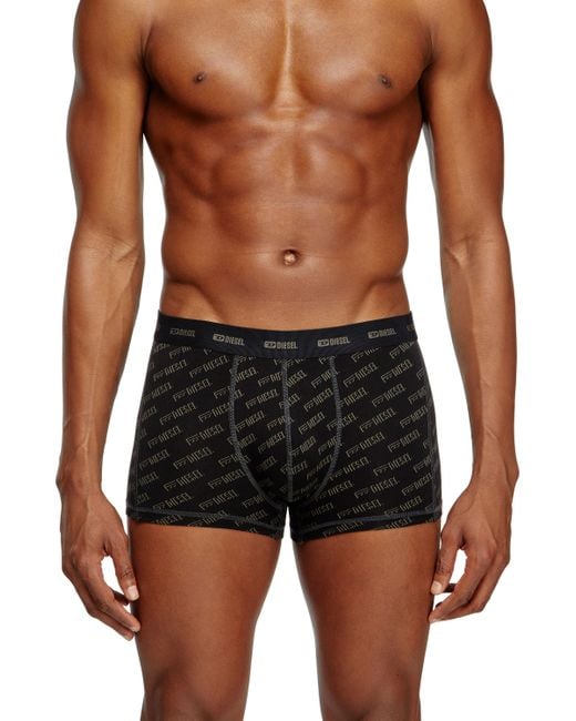 DIESEL Blue 3-pack Boxer Briefs With Stylised Logo for men