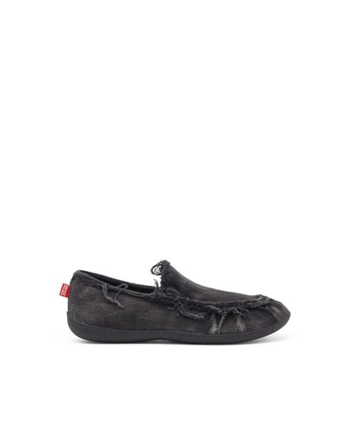 D-Shock-Mocassins en denim effet vieilli DIESEL pour homme en coloris White