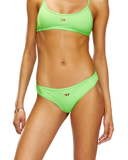 DIESEL Green Neon Bikini Bottoms With D Logo