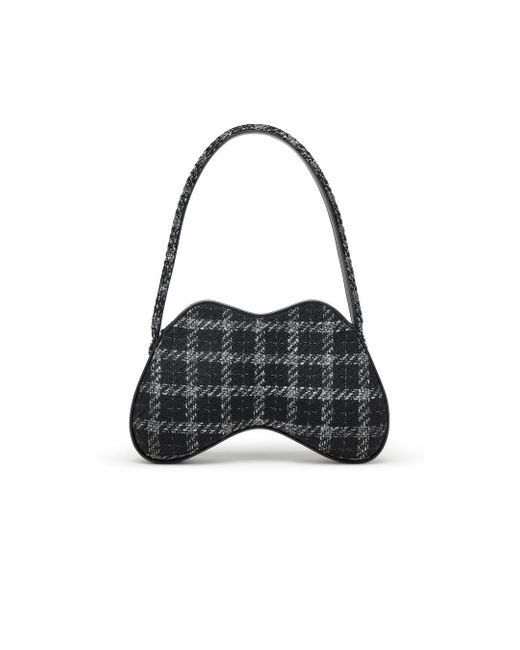 DIESEL Black Double-D-Shoulder Bag With Houndstooth Motif