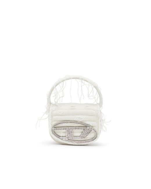 DIESEL White 1dr Xs-iconic Mini Bag In Canvas And Leather