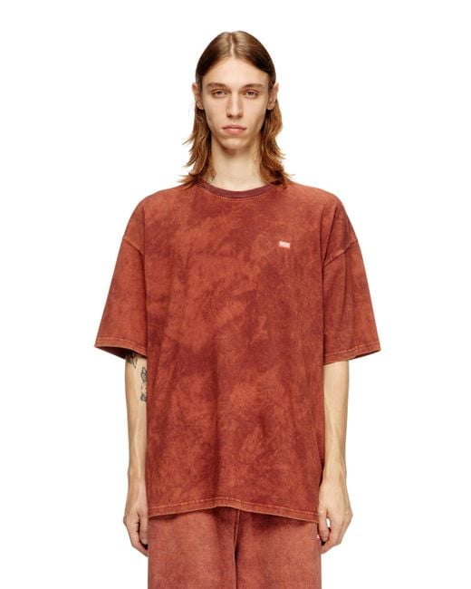 T-shirt en jersey vanisé avec logo DIESEL pour homme en coloris Red