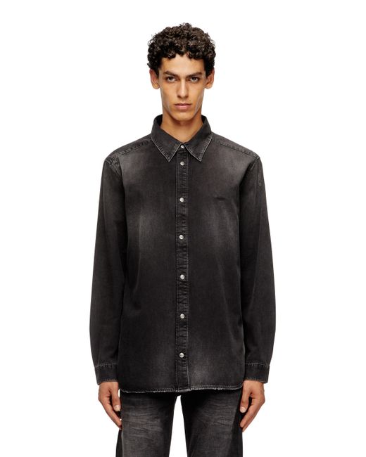 Chemise en denim à manches longues DIESEL pour homme en coloris Black