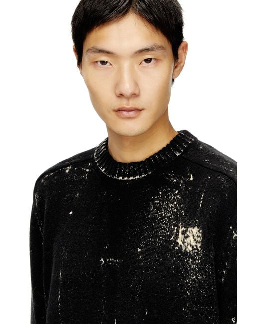 DIESEL Black Distressed Jumper for men