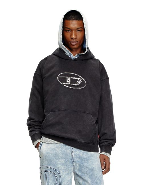 Sweat-shirt à capuche avec logo imprimé multicouche DIESEL pour homme en coloris Black