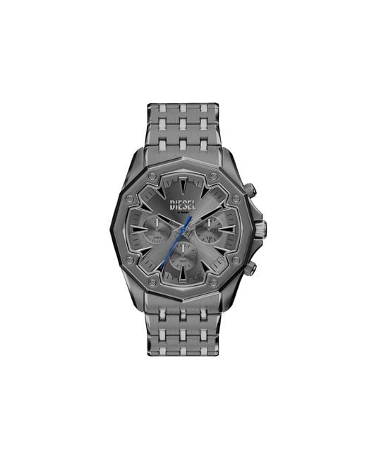 DIESEL Gray Spiked Stainless Steel Watch for men
