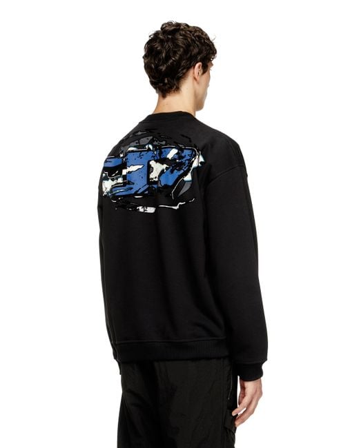 メンズ DIESEL プルオーバースウェット Black