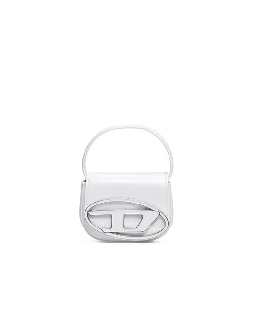 1DR XS-Iconica mini borsa con placca D logo di DIESEL in White