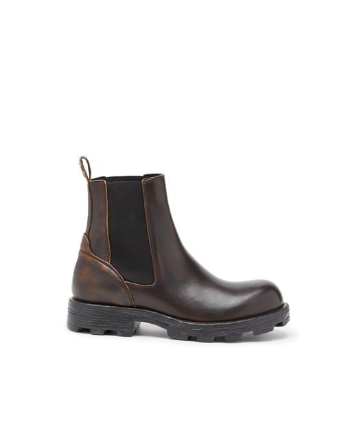 DIESEL Brown D-Hammer-Chelsea Boots for men