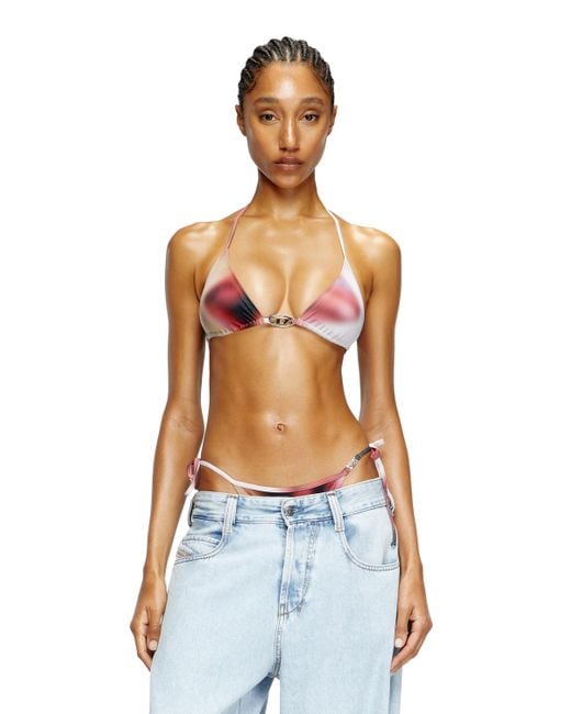 Top De Bikini Con Estampado De Efecto Nublado DIESEL de color Blue