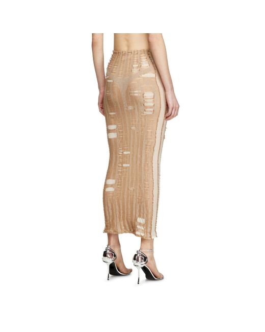 DIESEL Natural Seamless Midi Skirt With Lingerie Illusion